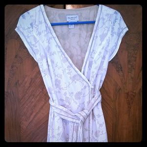 Cream and beige boutique wrap dress size 4 petite